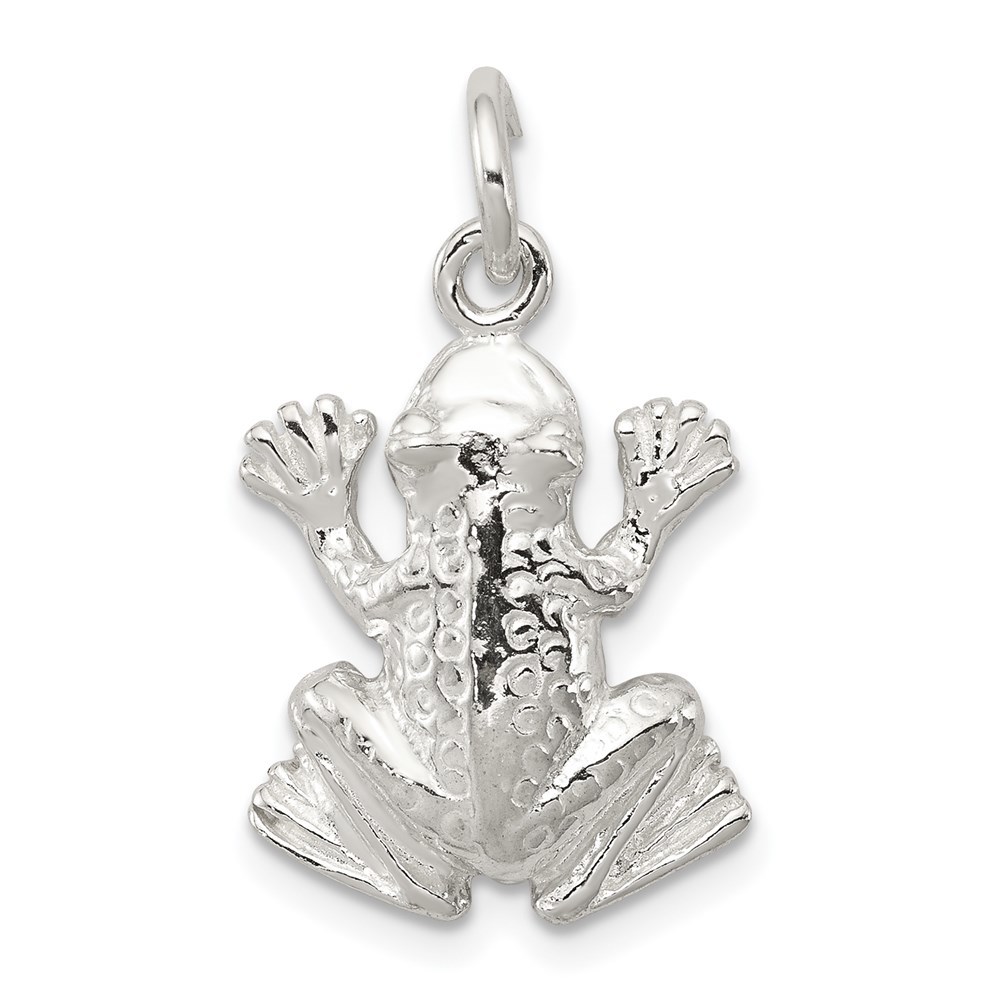 925 Sterling Silver Frog Bracelet or Necklace Charm, Unisex